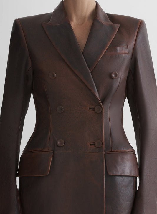 leather hourglass coat