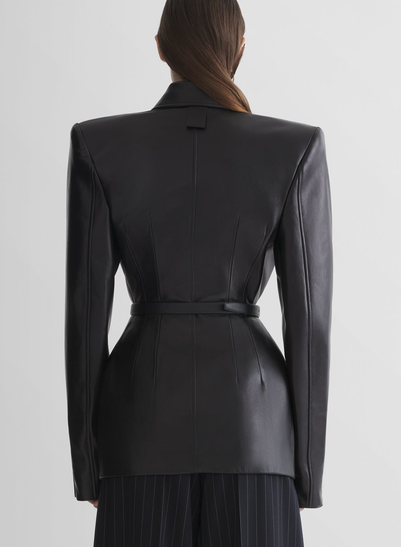 leather oblique jacket | MUGLER Official Website – Mugler