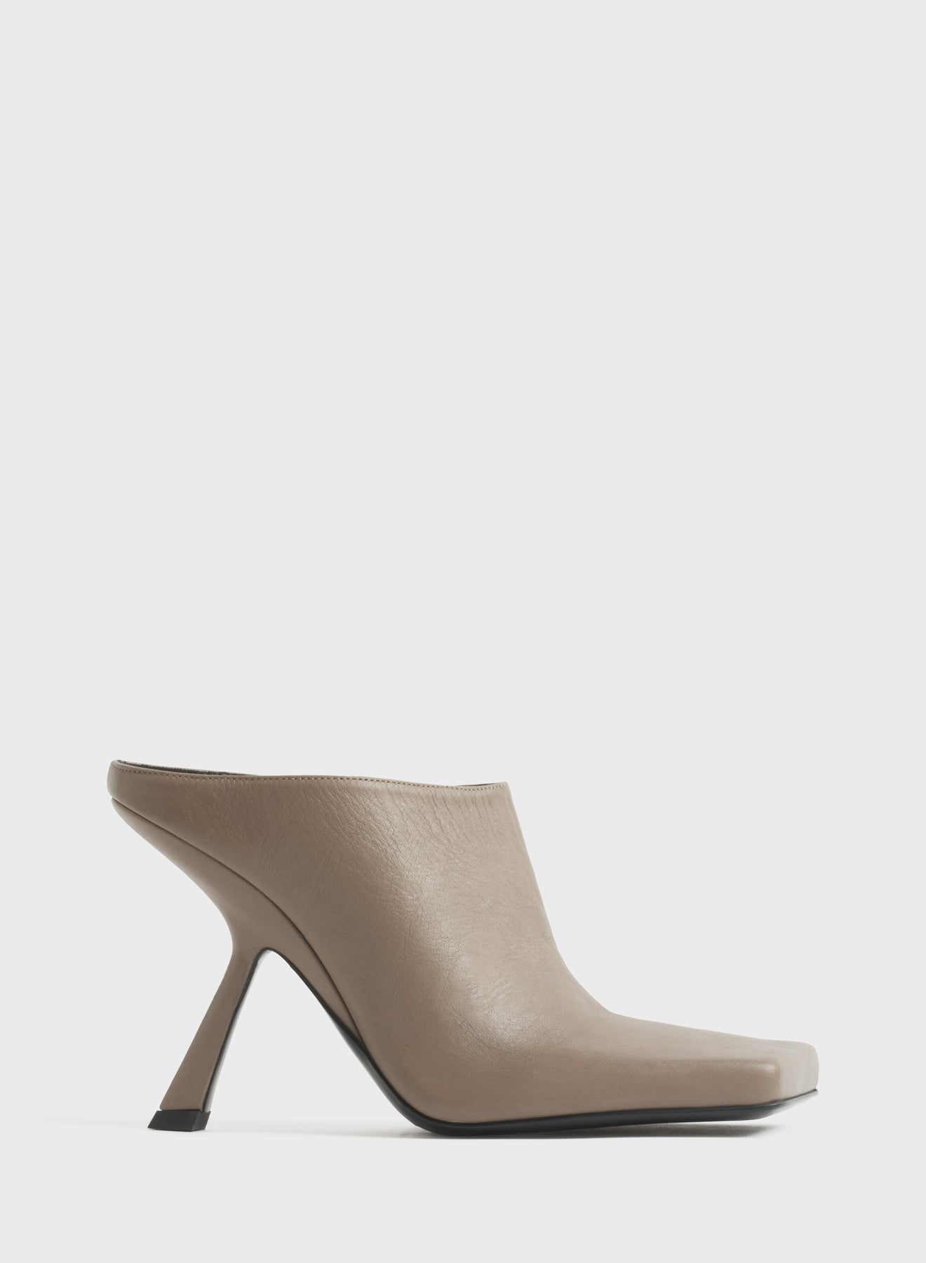 Dark taupe square mules 105