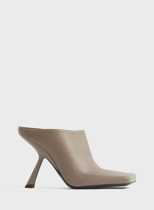 Dark taupe square mules 105
