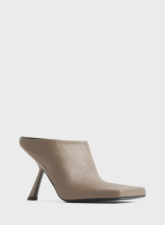 Dark taupe square mules 105