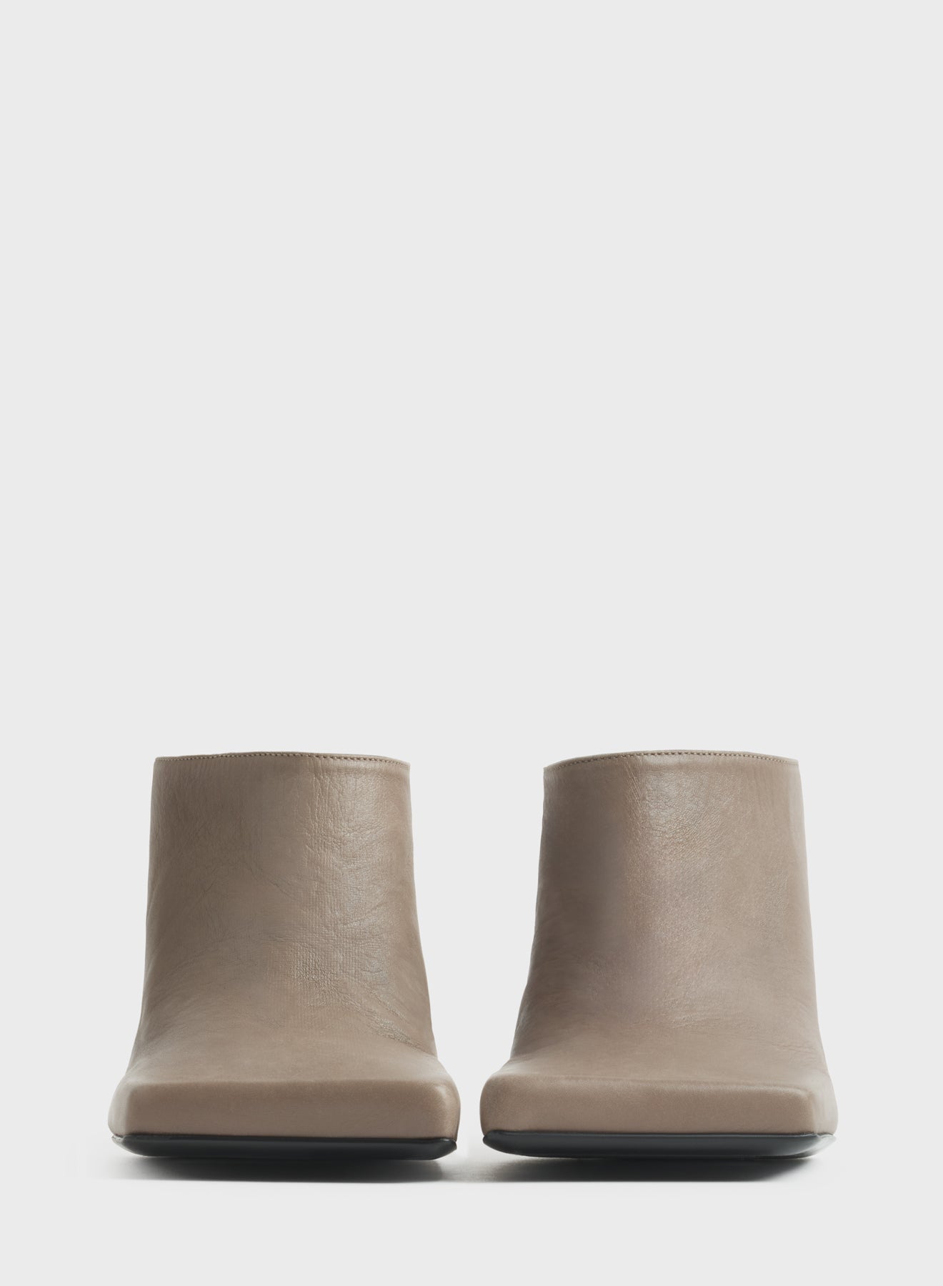 Dark taupe square mules 105
