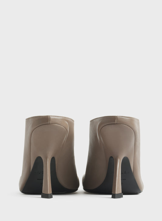 Dark taupe square mules 105