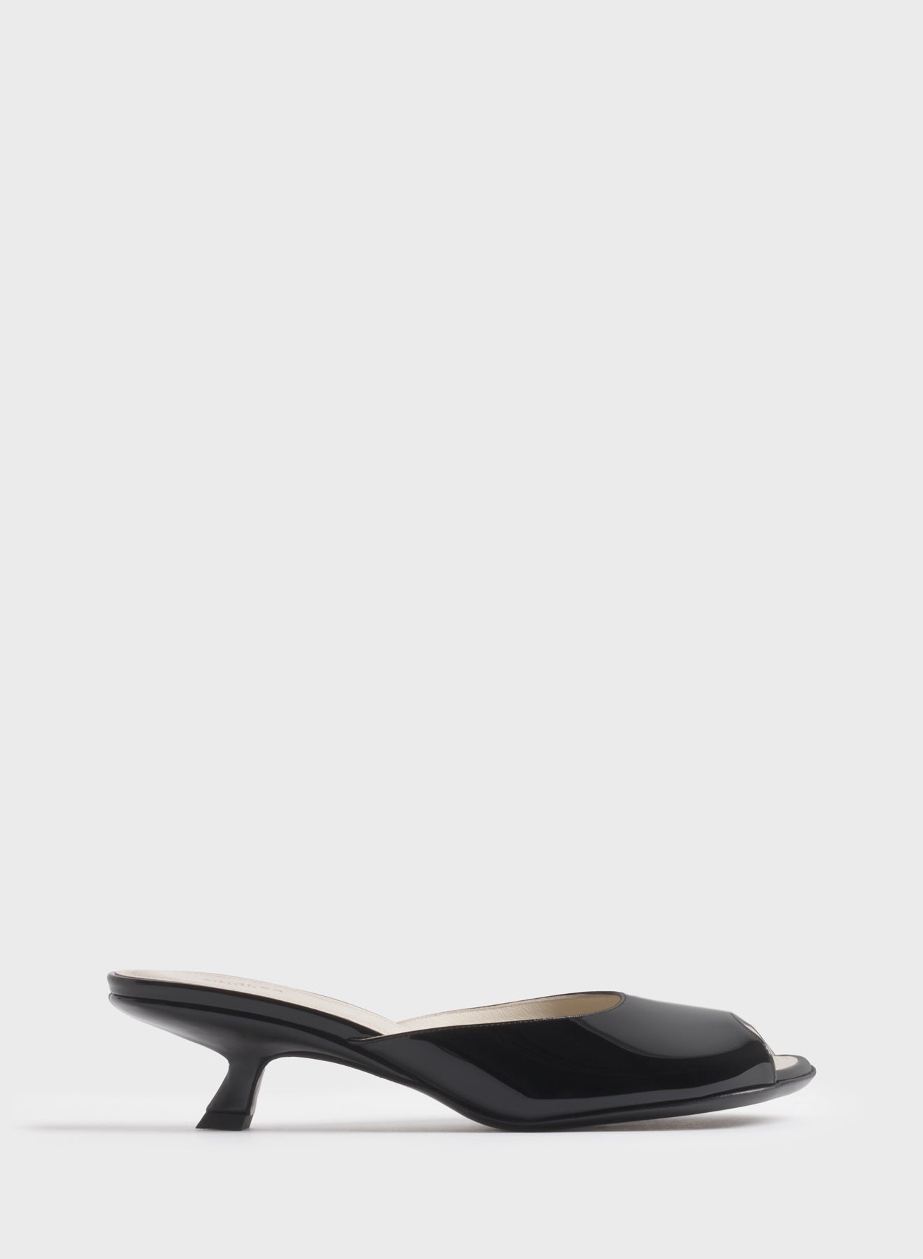Black peep-toe mules 45