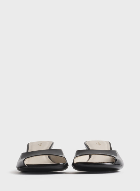 Black peep-toe mules 45