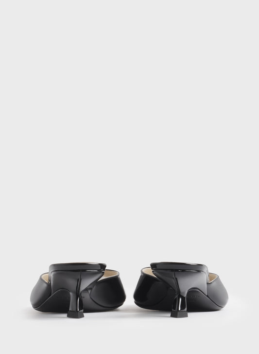 Black peep-toe mules 45