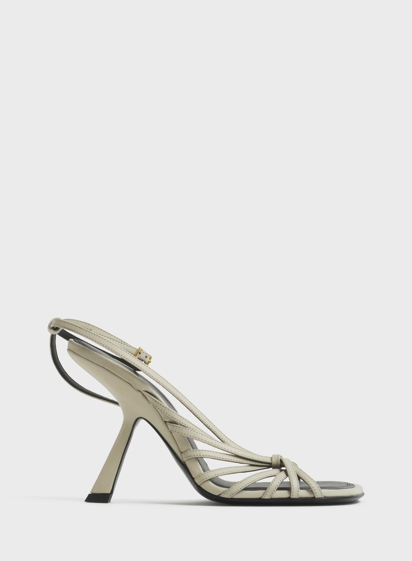 Milk knotted t-strap sandals 105