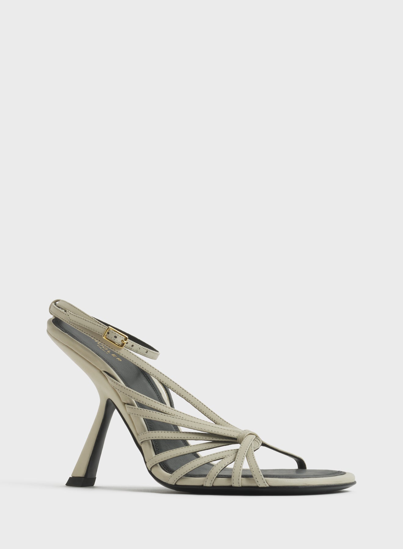 Milk knotted t-strap sandals 105