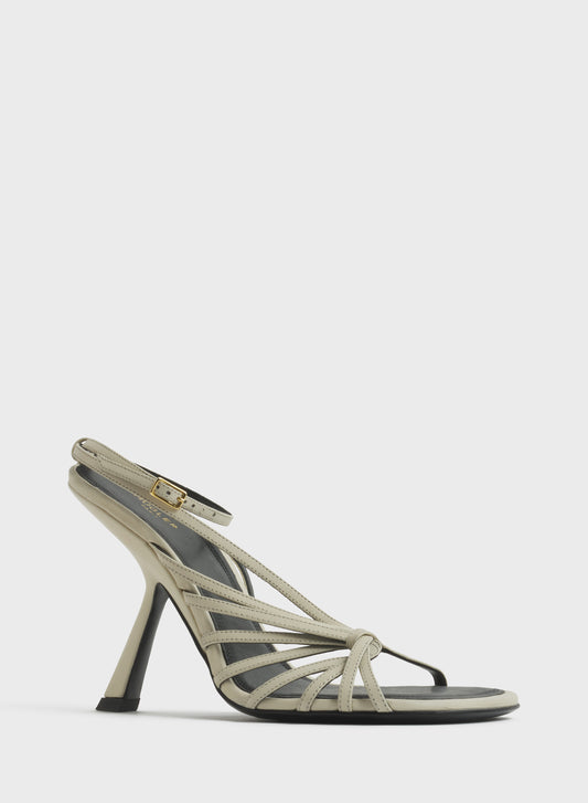 Milk knotted t-strap sandals 105