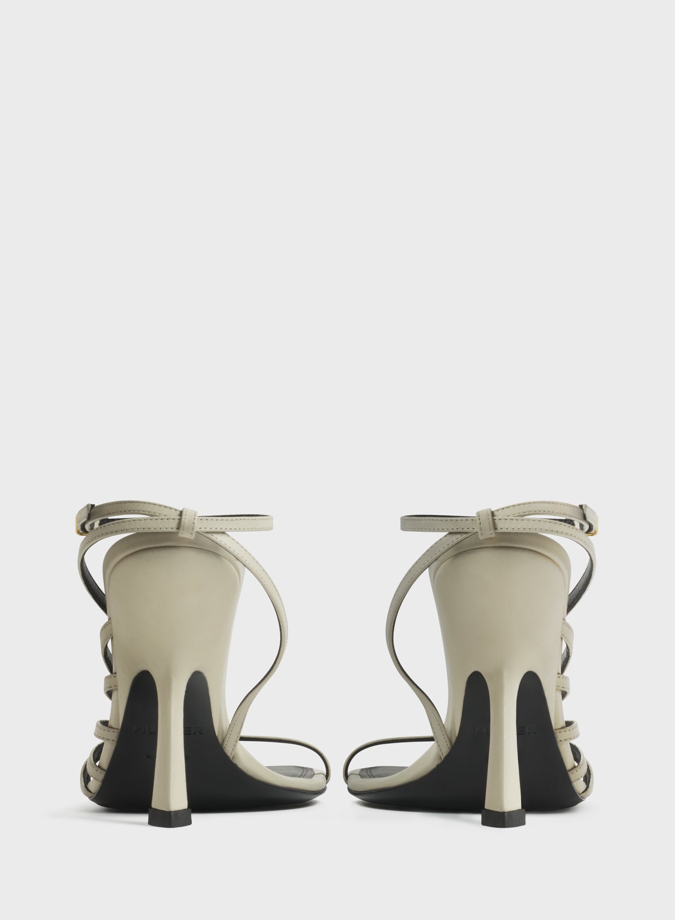 Milk knotted t-strap sandals 105