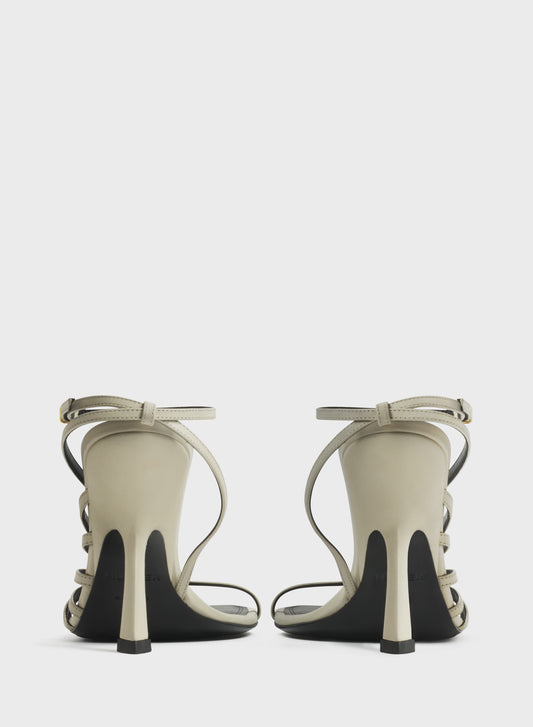Milk knotted t-strap sandals 105