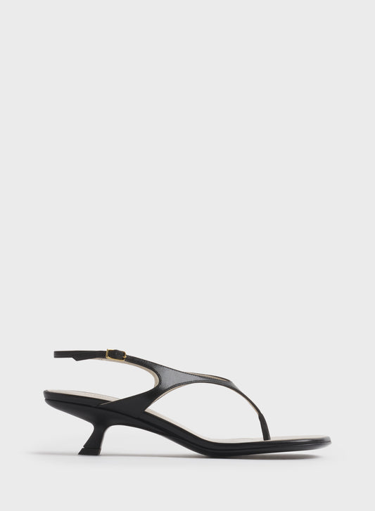 Black thong strap sandals 45