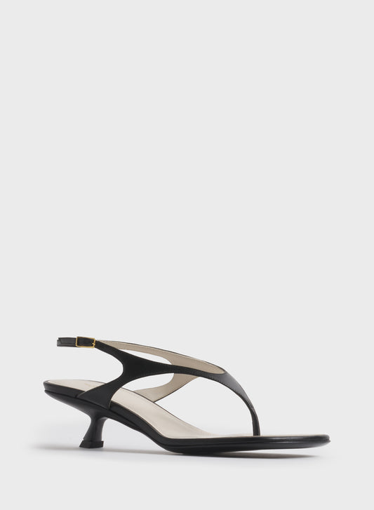 Black thong strap sandals 45