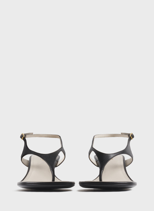 Black thong strap sandals 45