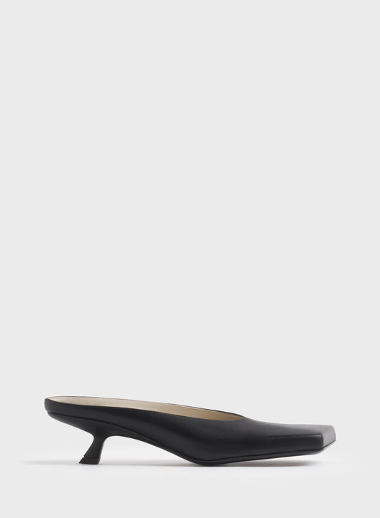 Black square mules 45