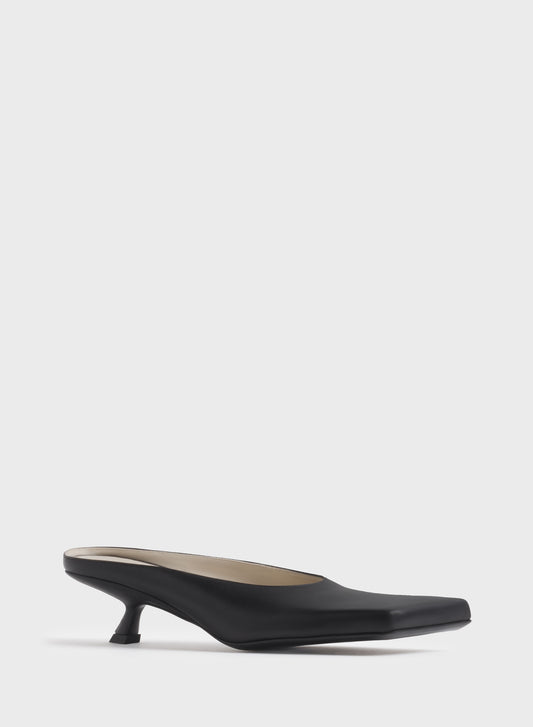 Black square mules 45