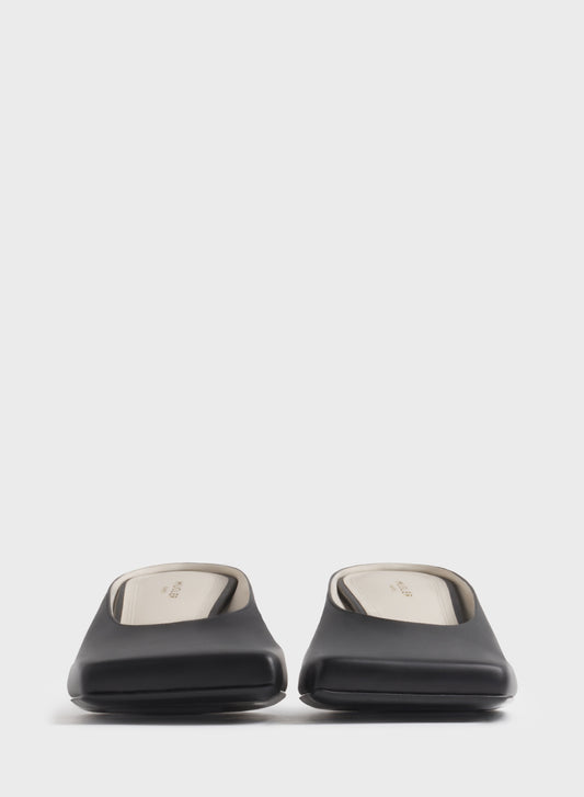 Black square mules 45