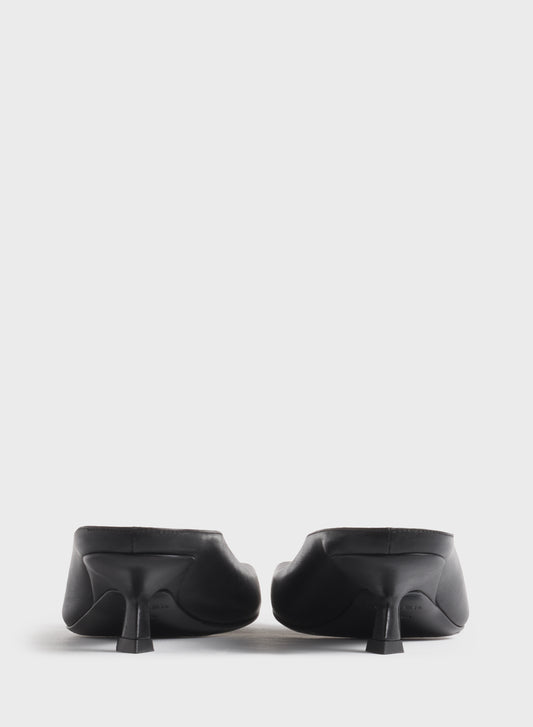 Black square mules 45