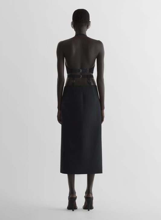 Suspended pencil skirt