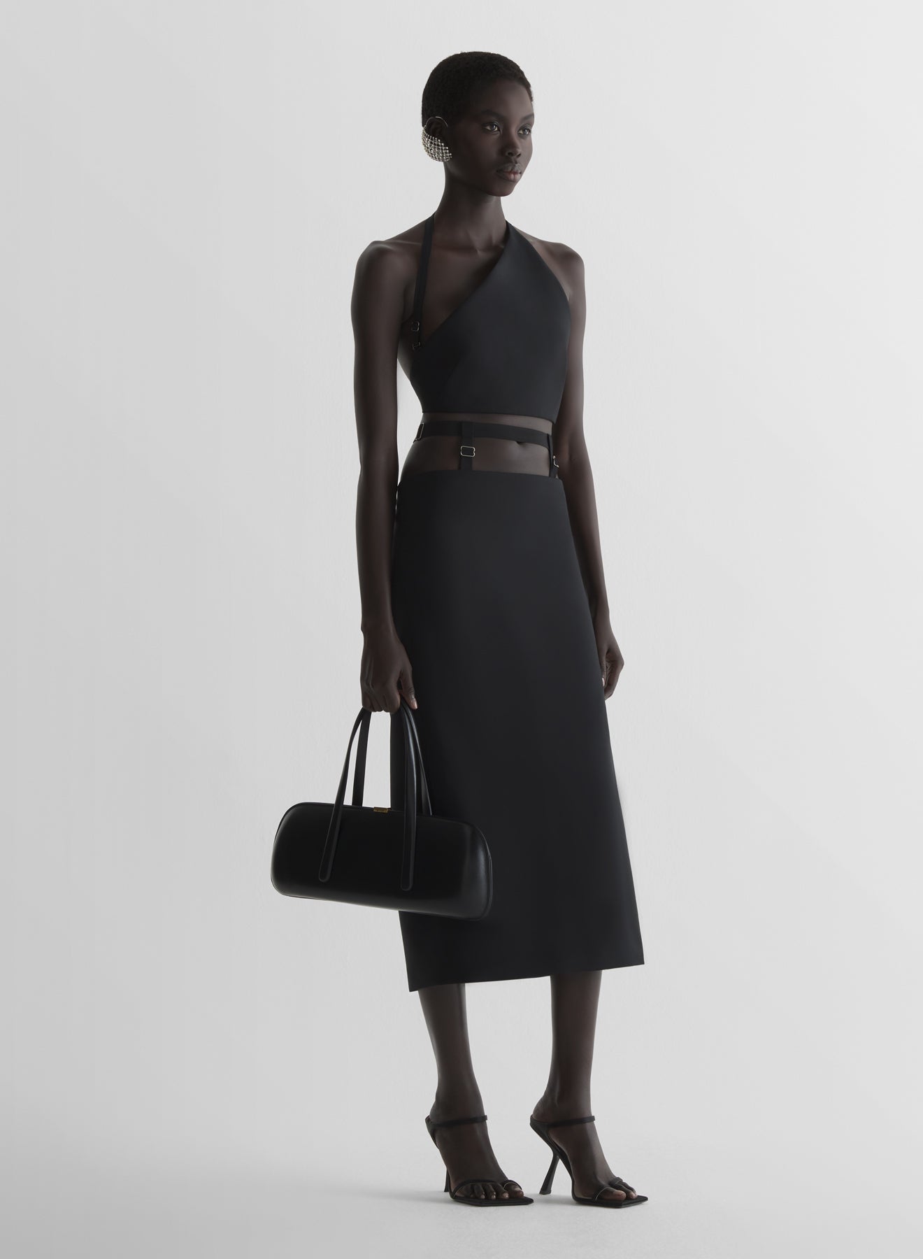 Suspended pencil skirt