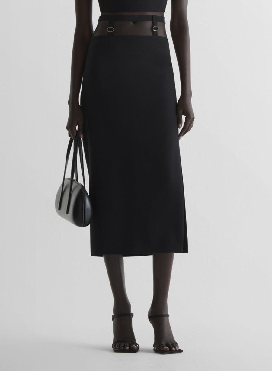 Suspended pencil skirt