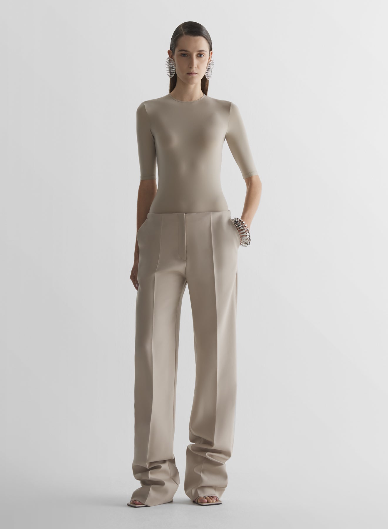 Low waist tailored trousers