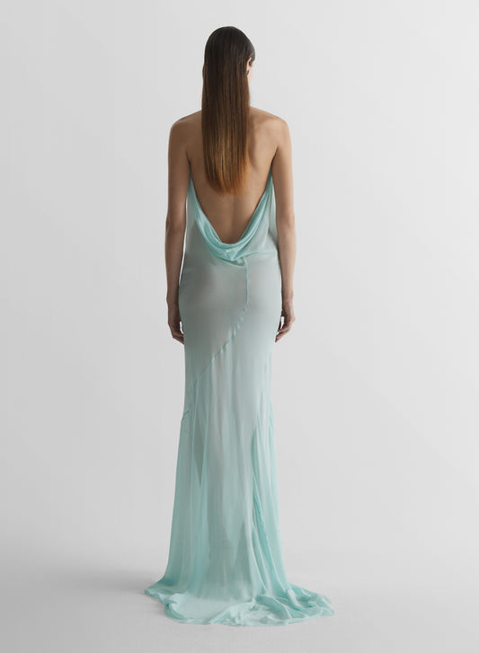 Draped halter gown
