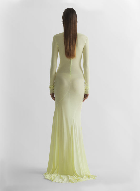 Turtleneck jersey gown
