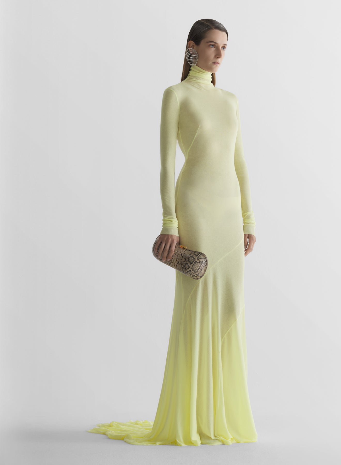 Yellow Turtleneck jersey gown | MUGLER Official Website Mugler Yellow Turtleneck jersey gown | MUGLER Official Website Mugler