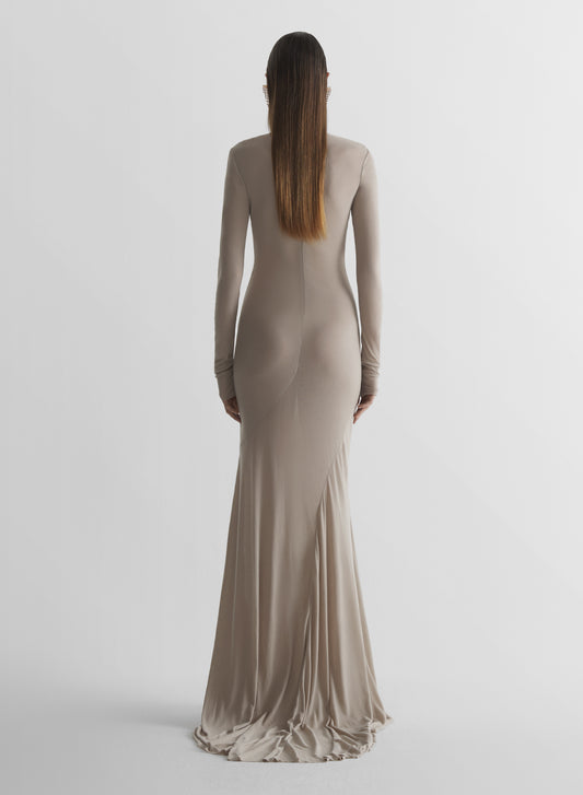 Turtleneck jersey gown