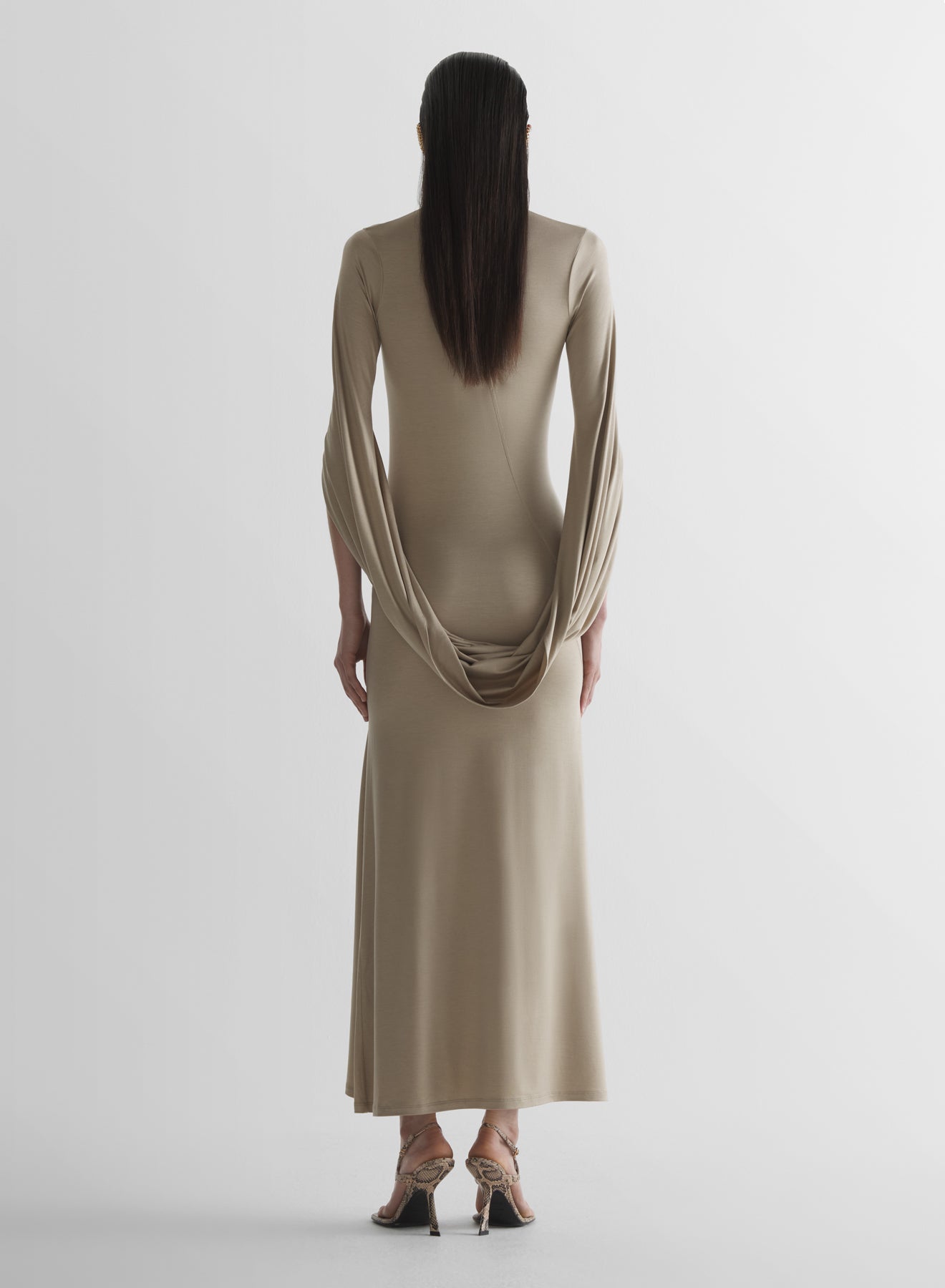 Cascade loop jersey dress