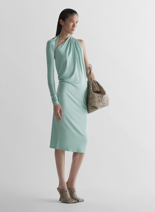 Draped jersey loop dress