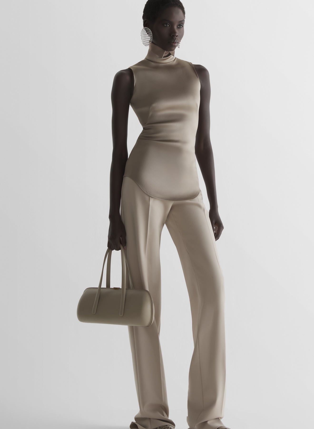 Tuxedo turtleneck top