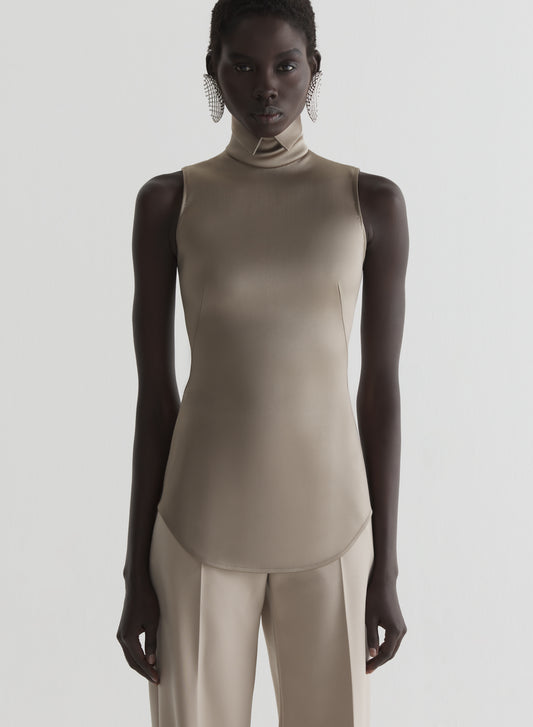 Tuxedo turtleneck top