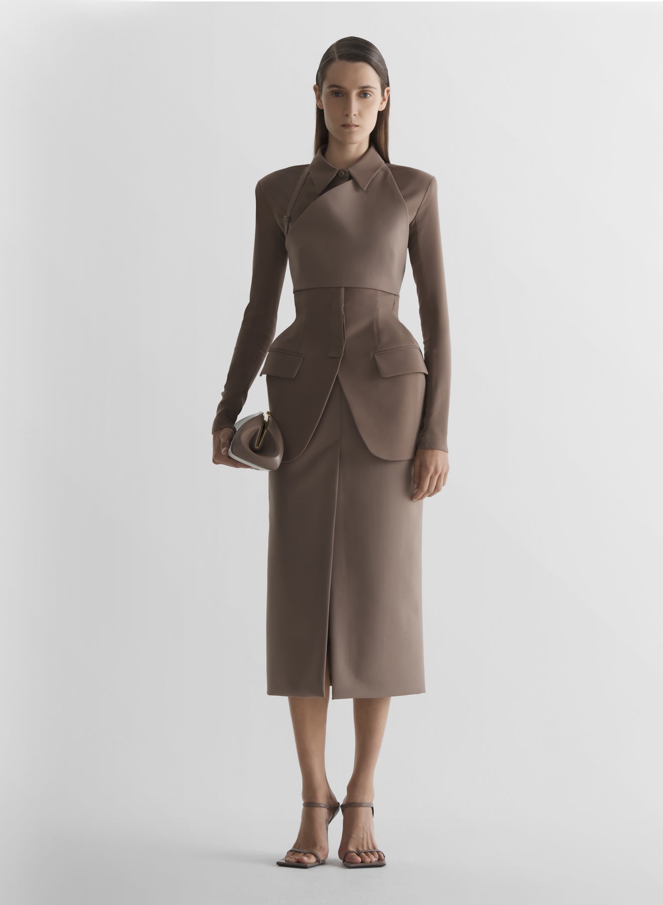 Cropped tailored strap top