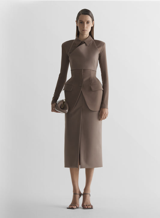 Brown pencil skirt