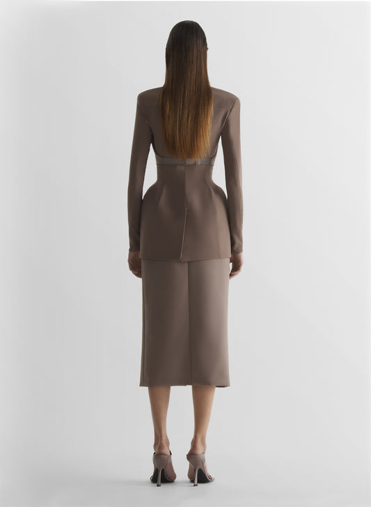 Cropped tailored strap top