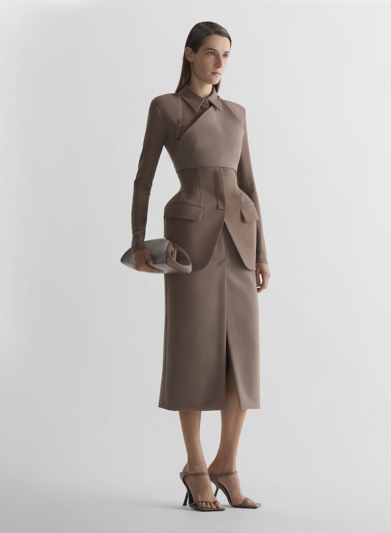 Brown pencil skirt