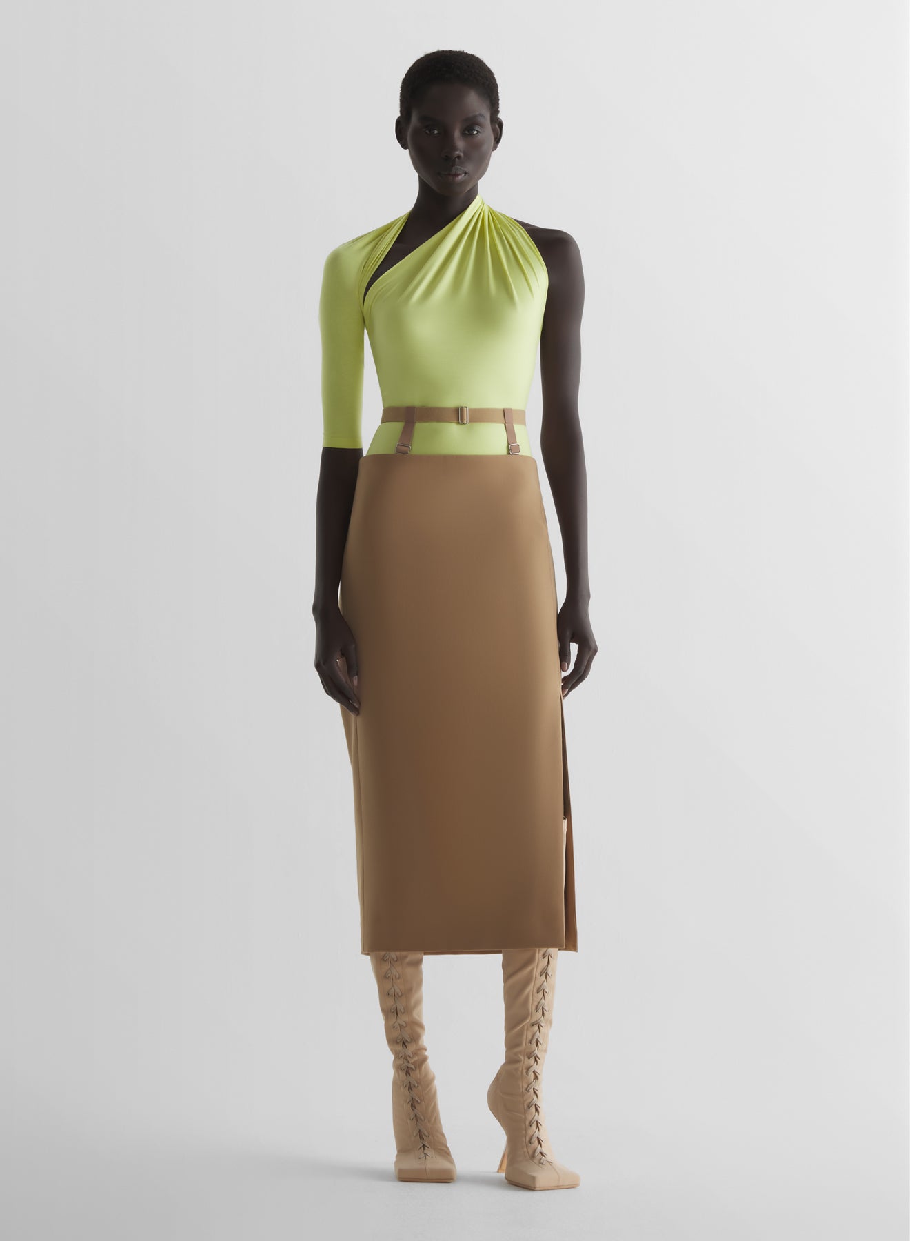 Draped loop  jersey top