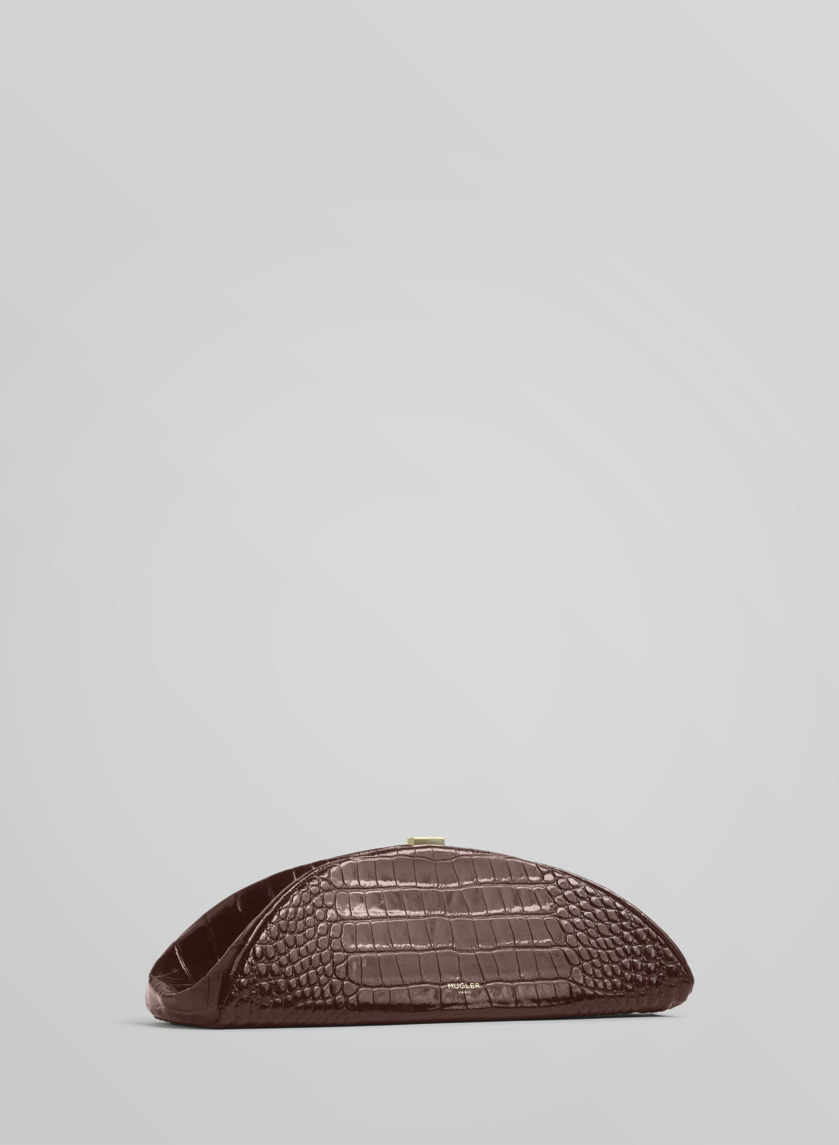 brown croco lua clutch