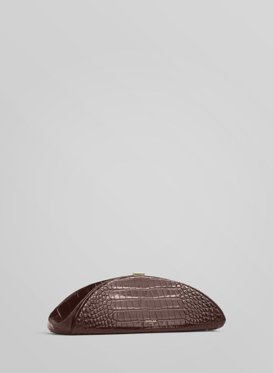 lua clutch croc embossed leather