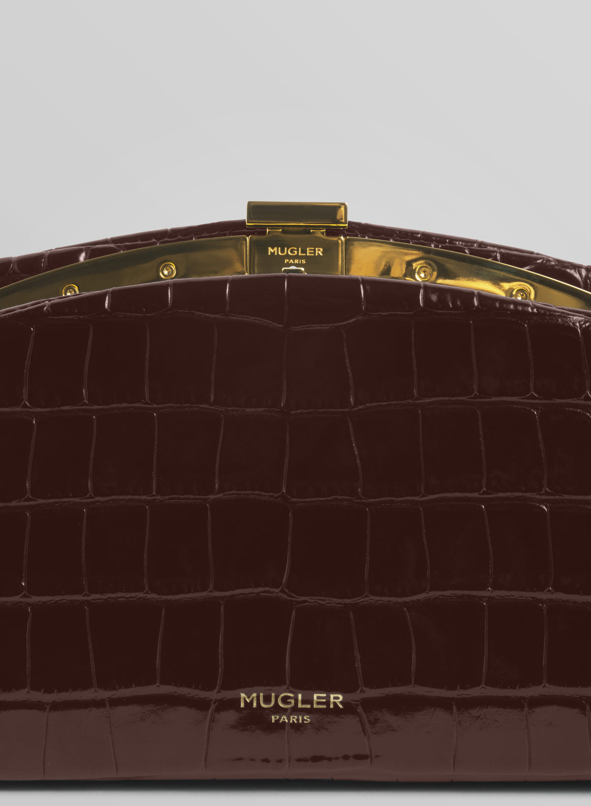 brown croco lua clutch
