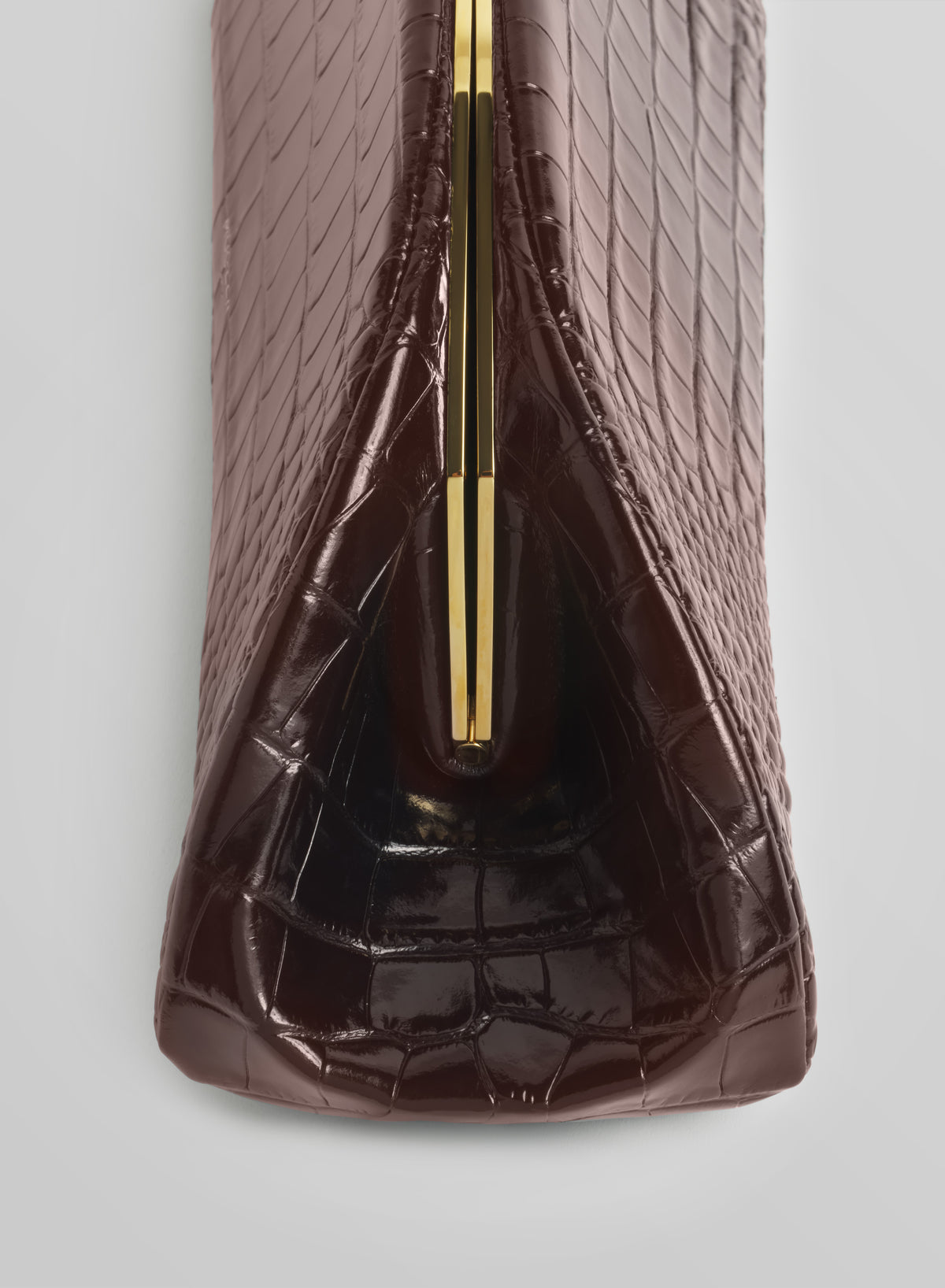 brown croco lua clutch