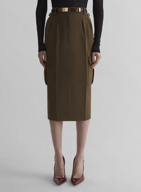 khaki cargo skirt