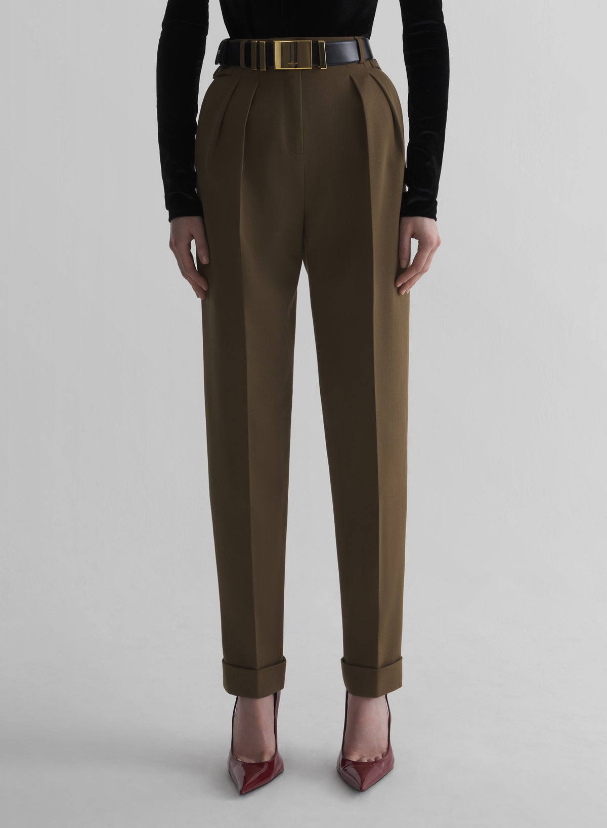 khaki carrot pants