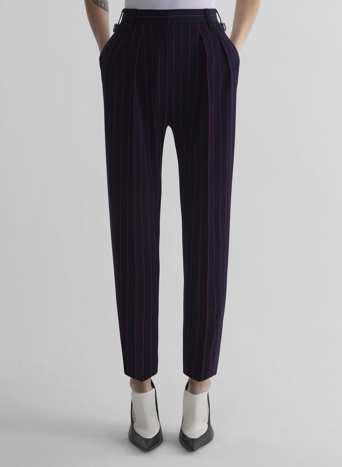 pinstripe carrot pants