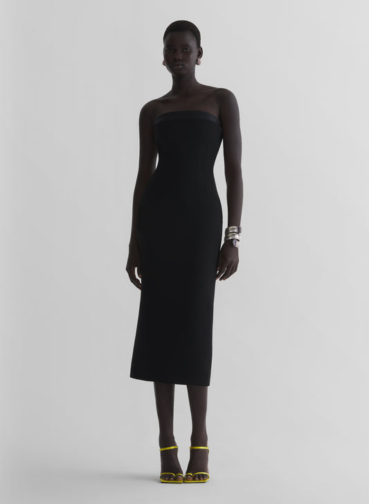black layered bustier dress