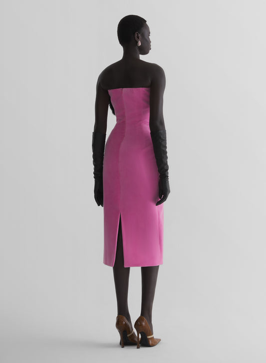 baby pink velvet bustier dress