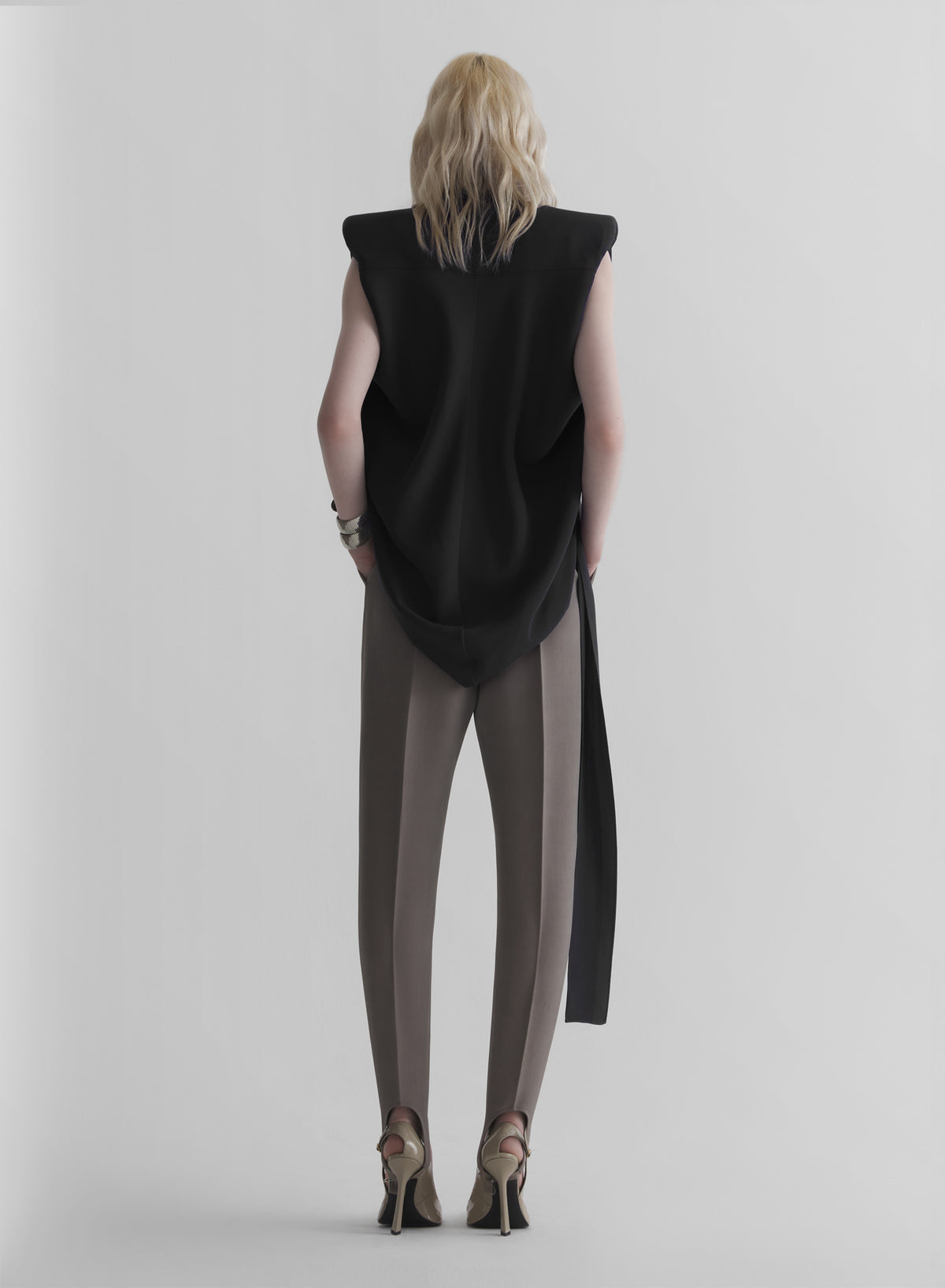black draped top