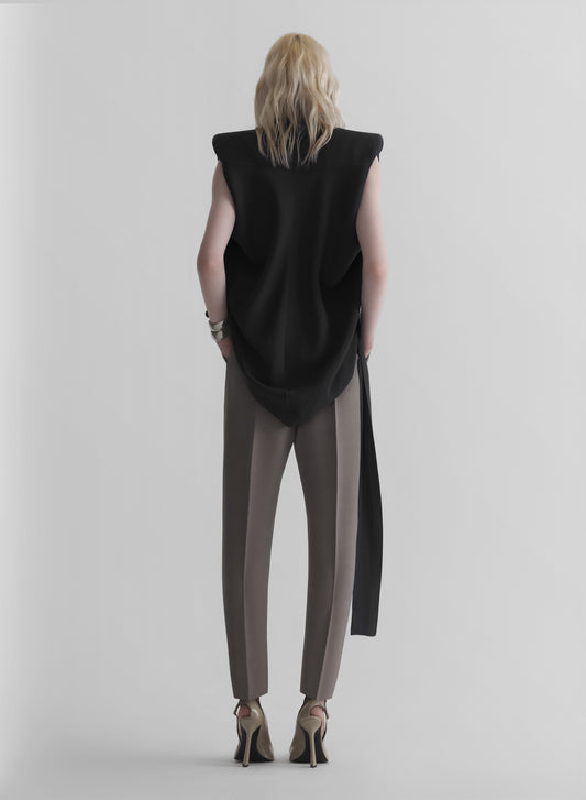 black draped top